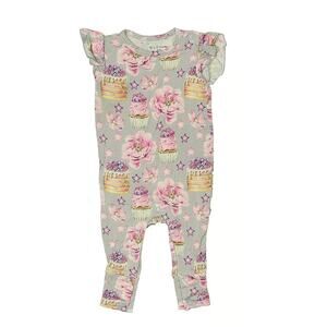 LEV Baby Floral Bamboo Jumpsuit Size 3-6mo